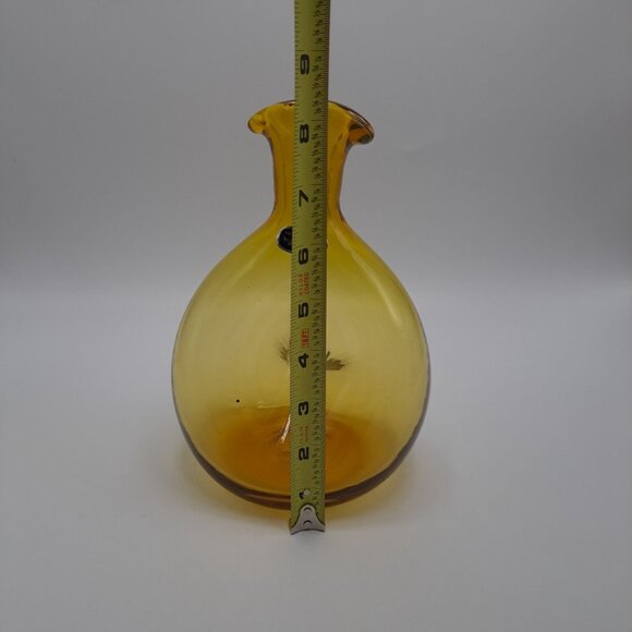 Vintage Bischoff Gold Blown Glass Donut Pinched Decanter - Picture 2 of 10